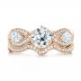 14k Rose Gold And Platinum 14k Rose Gold And Platinum Custom Two-tone Diamond Wedding Band - Top View -  103132 - Thumbnail