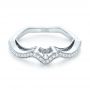 18k White Gold And Platinum 18k White Gold And Platinum Custom Two-tone Diamond Wedding Band - Flat View -  103132 - Thumbnail