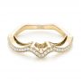 14k Yellow Gold And Platinum 14k Yellow Gold And Platinum Custom Two-tone Diamond Wedding Band - Flat View -  103132 - Thumbnail