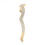 18k Yellow Gold And Platinum 18k Yellow Gold And Platinum Custom Two-tone Diamond Wedding Band - Side View -  103132 - Thumbnail