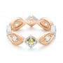 18k Rose Gold And Platinum 18k Rose Gold And Platinum Custom Two-tone Peridot And Diamond Wedding Band - Flat View -  103365 - Thumbnail