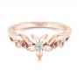 18k Rose Gold And Platinum 18k Rose Gold And Platinum Custom Two-tone Pink Sapphire And Diamond Wedding Band - Flat View -  102828 - Thumbnail