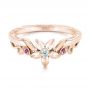 18k Rose Gold And 14K Gold 18k Rose Gold And 14K Gold Custom Two-tone Pink Sapphire And Diamond Wedding Band - Flat View -  102828 - Thumbnail