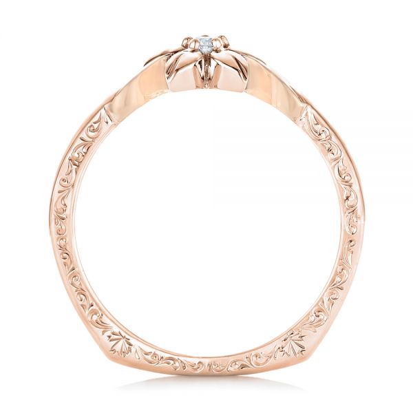 18k Rose Gold And 14K Gold 18k Rose Gold And 14K Gold Custom Two-tone Pink Sapphire And Diamond Wedding Band - Front View - 102828