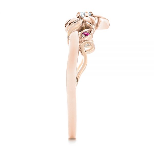 18k Rose Gold And 14K Gold 18k Rose Gold And 14K Gold Custom Two-tone Pink Sapphire And Diamond Wedding Band - Side View - 102828