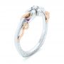 14k White Gold And 14K Gold Custom Two-tone Pink Sapphire And Diamond Wedding Band - Three-Quarter View -  102828 - Thumbnail