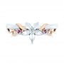 14k White Gold And 14K Gold Custom Two-tone Pink Sapphire And Diamond Wedding Band - Top View -  102828 - Thumbnail