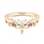 18k Yellow Gold And 18K Gold 18k Yellow Gold And 18K Gold Custom Two-tone Pink Sapphire And Diamond Wedding Band - Flat View -  102828 - Thumbnail