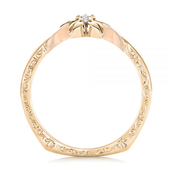 18k Yellow Gold And 14K Gold 18k Yellow Gold And 14K Gold Custom Two-tone Pink Sapphire And Diamond Wedding Band - Front View - 102828