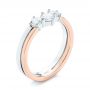  18K Gold And 14k Rose Gold Custom Two-tone Three Stone Ring