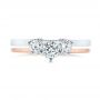  Platinum And 18k Rose Gold Platinum And 18k Rose Gold Custom Two-tone Three Stone Ring - Top View -  104366 - Thumbnail