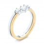  18K Gold And 14k Yellow Gold Custom Two-tone Three Stone Ring