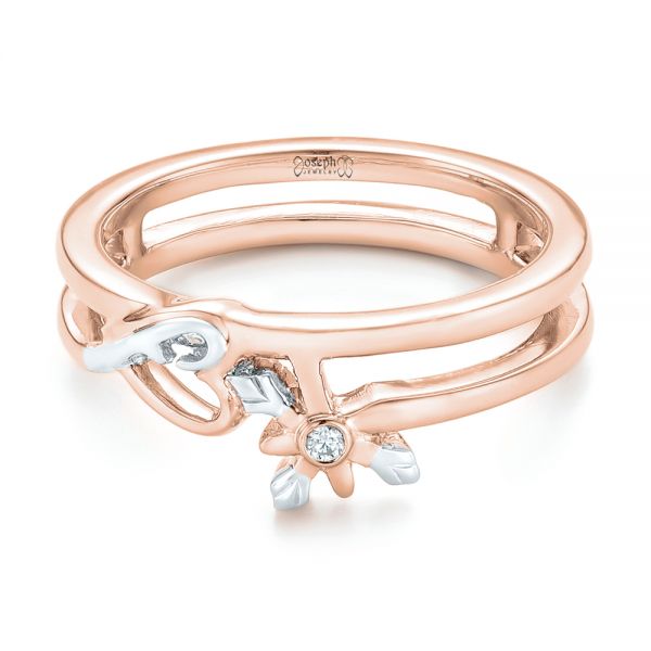 18k Rose Gold And 14K Gold 18k Rose Gold And 14K Gold Custom Two-tone Wedding Band - Flat View - 102780