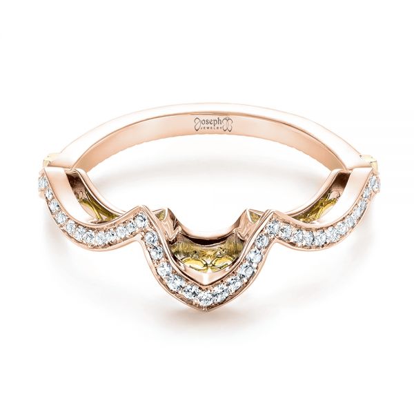 14k Rose Gold And 18K Gold 14k Rose Gold And 18K Gold Custom Two-tone Wedding Band - Flat View - 103382