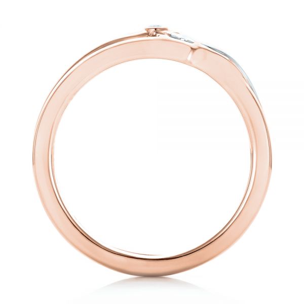 18k Rose Gold And 14K Gold 18k Rose Gold And 14K Gold Custom Two-tone Wedding Band - Front View - 102780