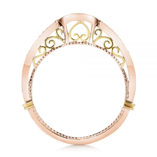 18k Rose Gold And 14K Gold 18k Rose Gold And 14K Gold Custom Two-tone Wedding Band - Front View -  103382