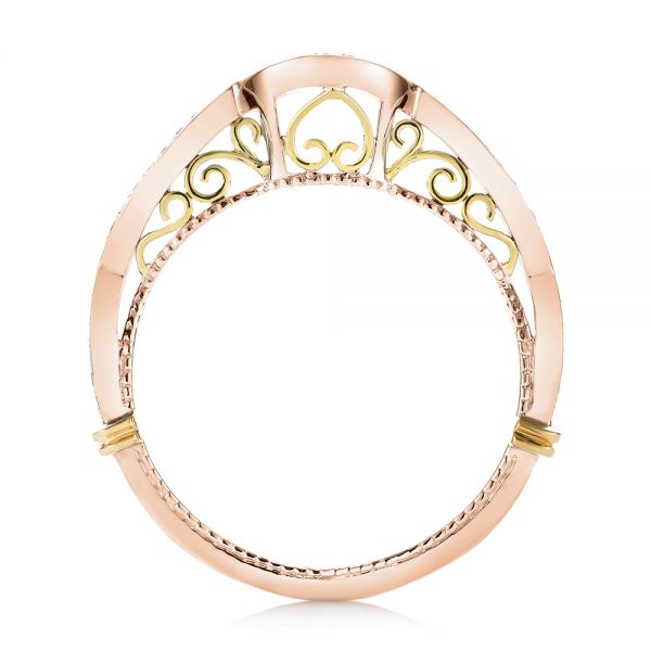 14k Rose Gold And 18K Gold 14k Rose Gold And 18K Gold Custom Two-tone Wedding Band - Front View - 103382