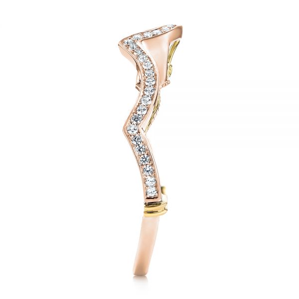 14k Rose Gold And 18K Gold 14k Rose Gold And 18K Gold Custom Two-tone Wedding Band - Side View - 103382
