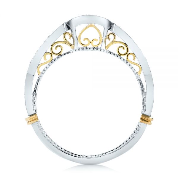 18k White Gold And 14K Gold 18k White Gold And 14K Gold Custom Two-tone Wedding Band - Front View -  103382