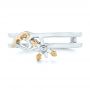 18k White Gold And 14K Gold 18k White Gold And 14K Gold Custom Two-tone Wedding Band - Top View -  102780 - Thumbnail