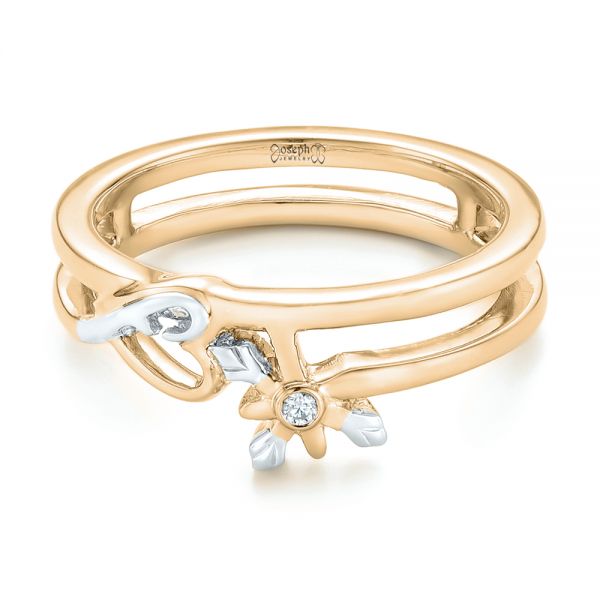 18k Yellow Gold And 14K Gold 18k Yellow Gold And 14K Gold Custom Two-tone Wedding Band - Flat View - 102780