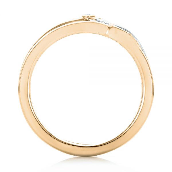 18k Yellow Gold And 14K Gold 18k Yellow Gold And 14K Gold Custom Two-tone Wedding Band - Front View - 102780