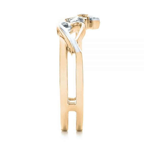 18k Yellow Gold And 14K Gold 18k Yellow Gold And 14K Gold Custom Two-tone Wedding Band - Side View - 102780