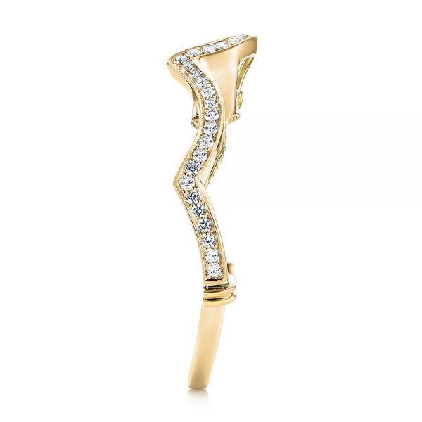 18k Yellow Gold And Platinum 18k Yellow Gold And Platinum Custom Two-tone Wedding Band - Side View -  103382