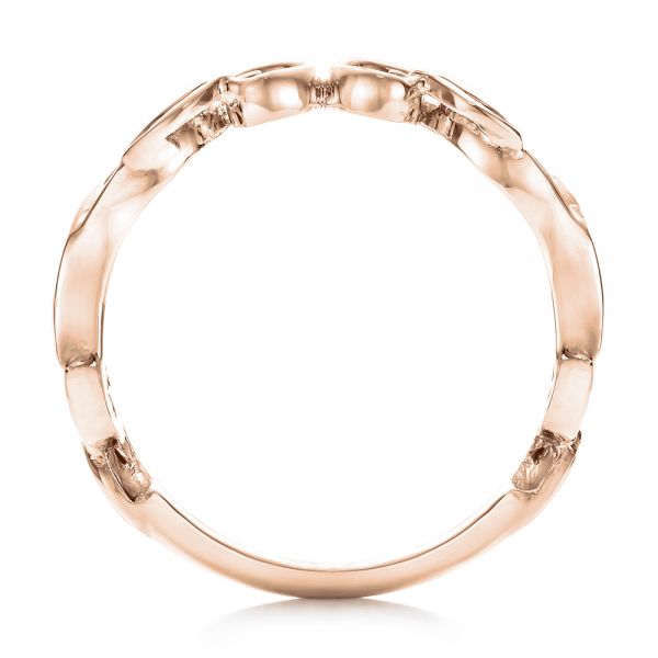 18k Rose Gold And Platinum 18k Rose Gold And Platinum Custom Two-tone Women's Wedding Band - Front View -  102125