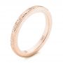 14k Rose Gold 14k Rose Gold Custom Unplated Hand Engraved Wedding Band - Three-Quarter View -  103516 - Thumbnail