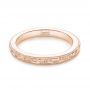 18k Rose Gold 18k Rose Gold Custom Unplated Hand Engraved Wedding Band - Flat View -  103516 - Thumbnail