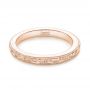 18k Rose Gold 18k Rose Gold Custom Unplated Hand Engraved Wedding Band - Flat View -  103516 - Thumbnail