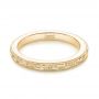 18k Yellow Gold 18k Yellow Gold Custom Unplated Hand Engraved Wedding Band - Flat View -  103516 - Thumbnail