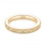 18k Yellow Gold 18k Yellow Gold Custom Unplated Hand Engraved Wedding Band - Flat View -  103516 - Thumbnail