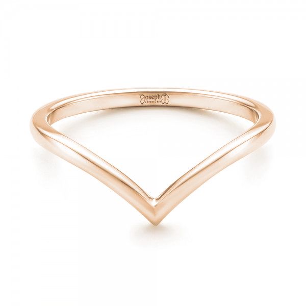 14k Rose Gold 14k Rose Gold Custom Unplated Wedding Band - Flat View - 103032
