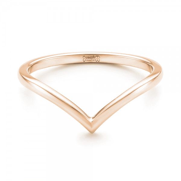 18k Rose Gold 18k Rose Gold Custom Unplated Wedding Band - Flat View -  103032