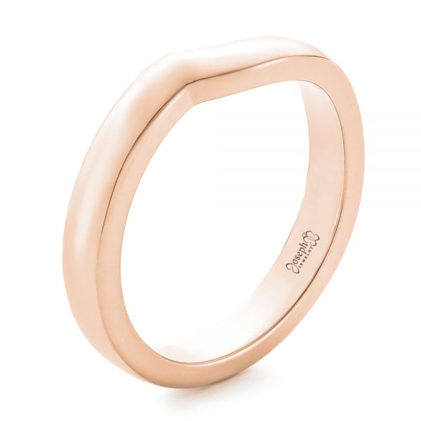 18k Rose Gold 18k Rose Gold Custom Wedding Band - Three-Quarter View -  102359