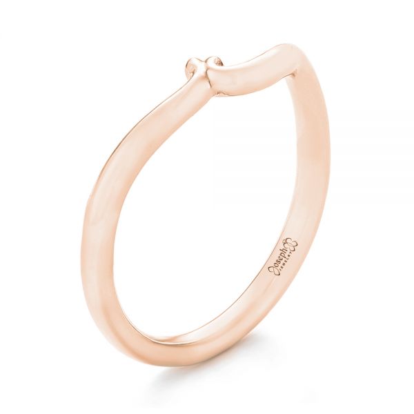 14k Rose Gold 14k Rose Gold Custom Wedding Band - Three-Quarter View -  103451