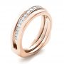 18k Rose Gold 18k Rose Gold Custom Diamonds Wedding Band - Three-Quarter View -  1307 - Thumbnail