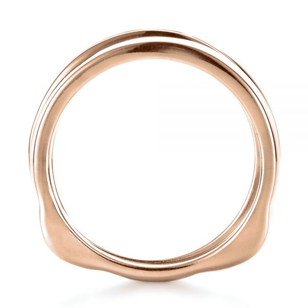 14k Rose Gold 14k Rose Gold Custom Diamonds Wedding Band - Front View -  1307