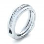 18k White Gold 18k White Gold Custom Diamonds Wedding Band - Three-Quarter View -  1307 - Thumbnail