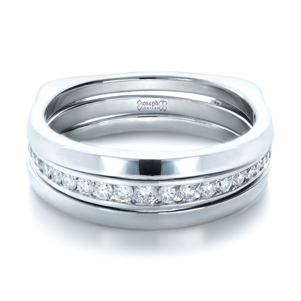  Platinum Platinum Custom Diamonds Wedding Band - Flat View -  1307