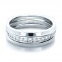 14k White Gold Custom Diamonds Wedding Band - Flat View -  1307 - Thumbnail