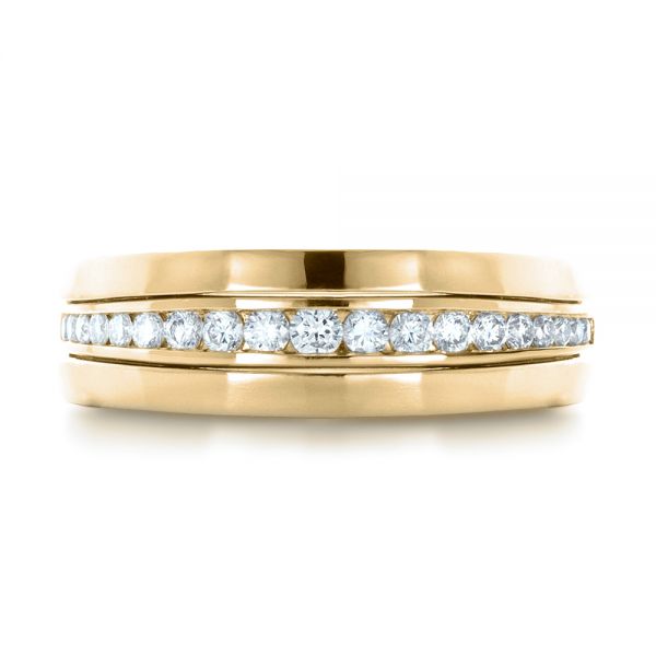 18k Yellow Gold 18k Yellow Gold Custom Diamonds Wedding Band - Top View - 1307