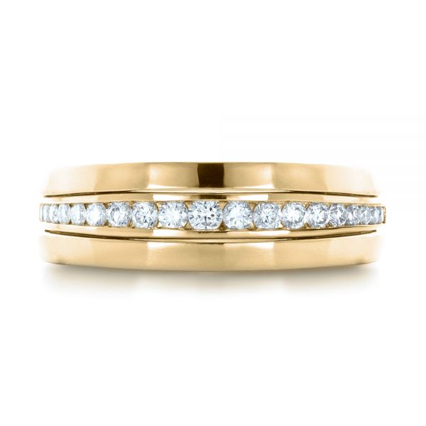 18k Yellow Gold 18k Yellow Gold Custom Diamonds Wedding Band - Top View -  1307