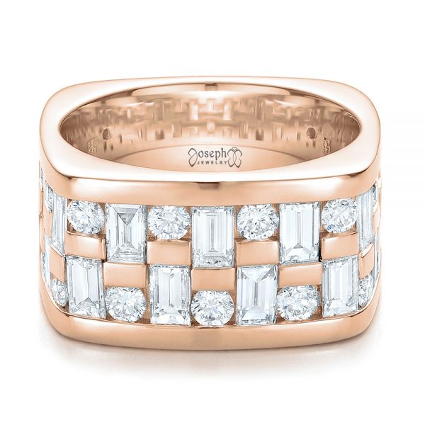 14k Rose Gold 14k Rose Gold Custom Women's Channel Set Diamond Anniversary Band - Flat View - 100481