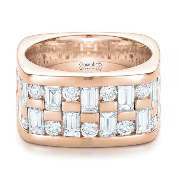 18k Rose Gold 18k Rose Gold Custom Women's Channel Set Diamond Anniversary Band - Flat View -  100481