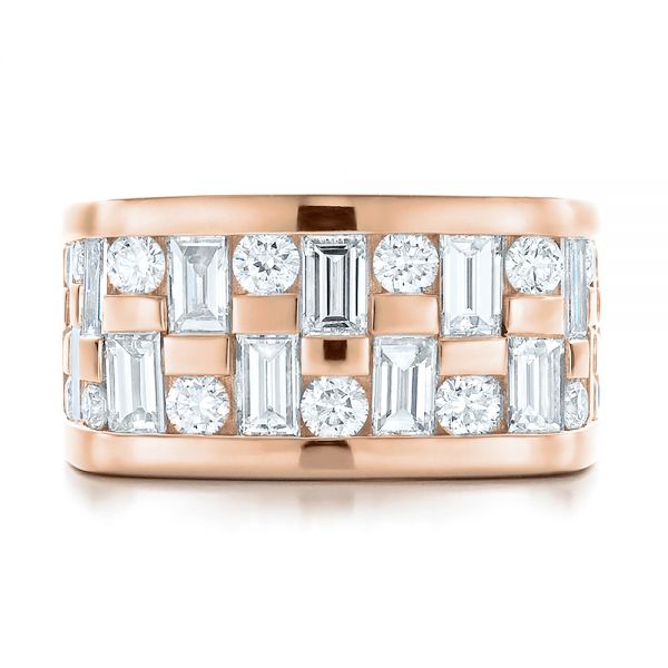 14k Rose Gold 14k Rose Gold Custom Women's Channel Set Diamond Anniversary Band - Top View -  100481