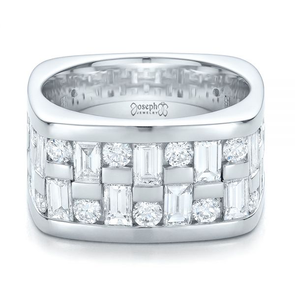  Platinum Custom Women's Channel Set Diamond Anniversary Band - Flat View -  100481