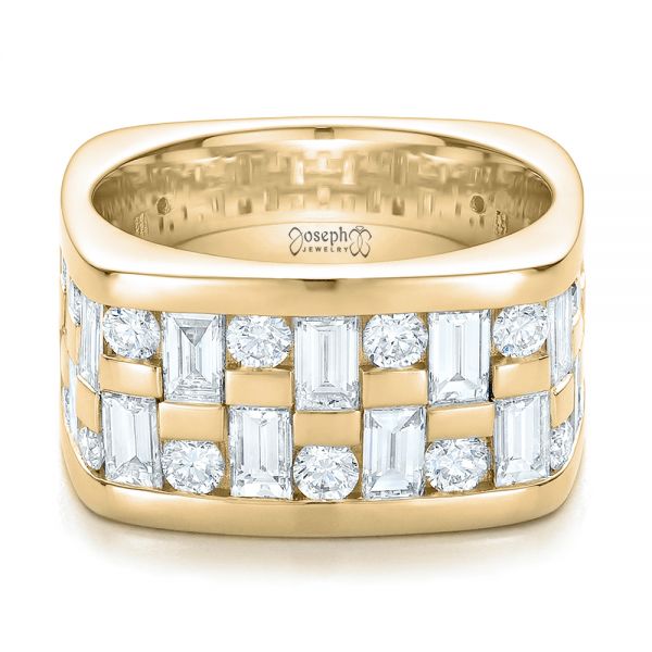 18k Yellow Gold 18k Yellow Gold Custom Women's Channel Set Diamond Anniversary Band - Flat View -  100481